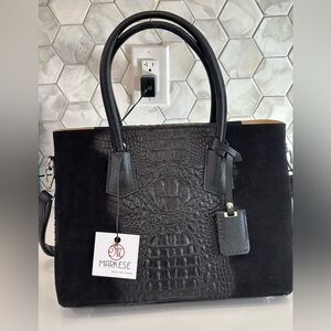 MARKESE Italian Leather & Suede Bag NWT